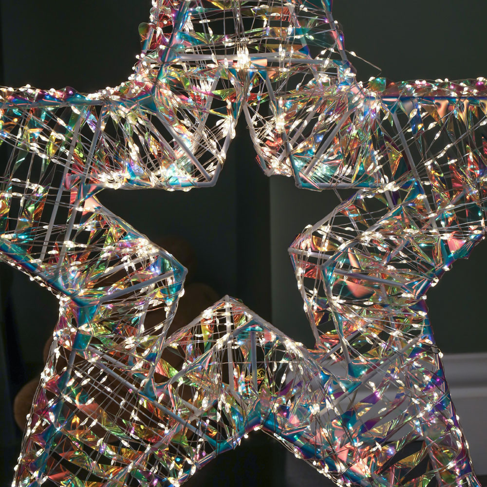Samuel Alexander 1440 Warm White LED Light-Up Iridescent Shimmer Christmas Star 60cm Image 6