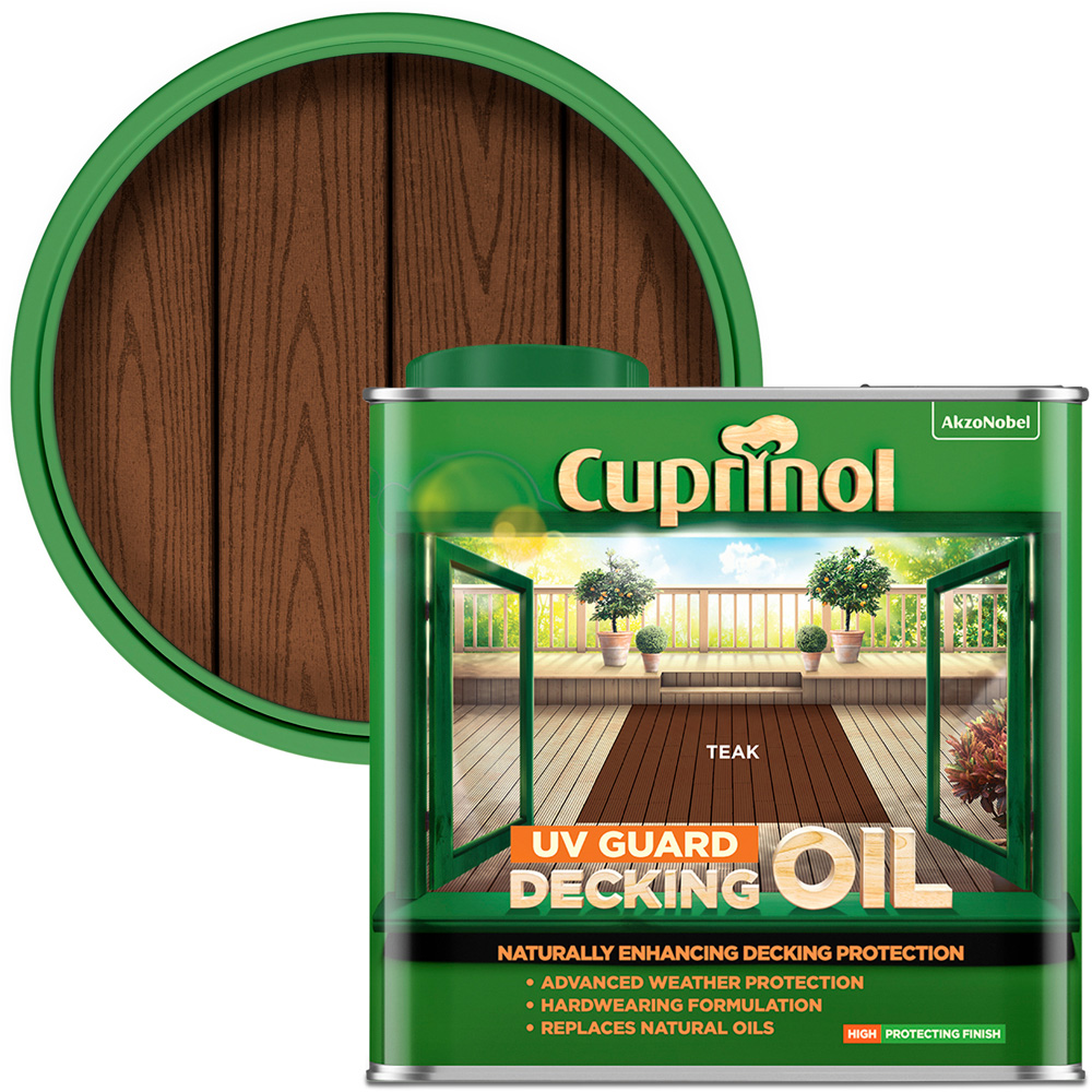 Cuprinol Teak UV Guard Decking Oil 2.5L Image 1