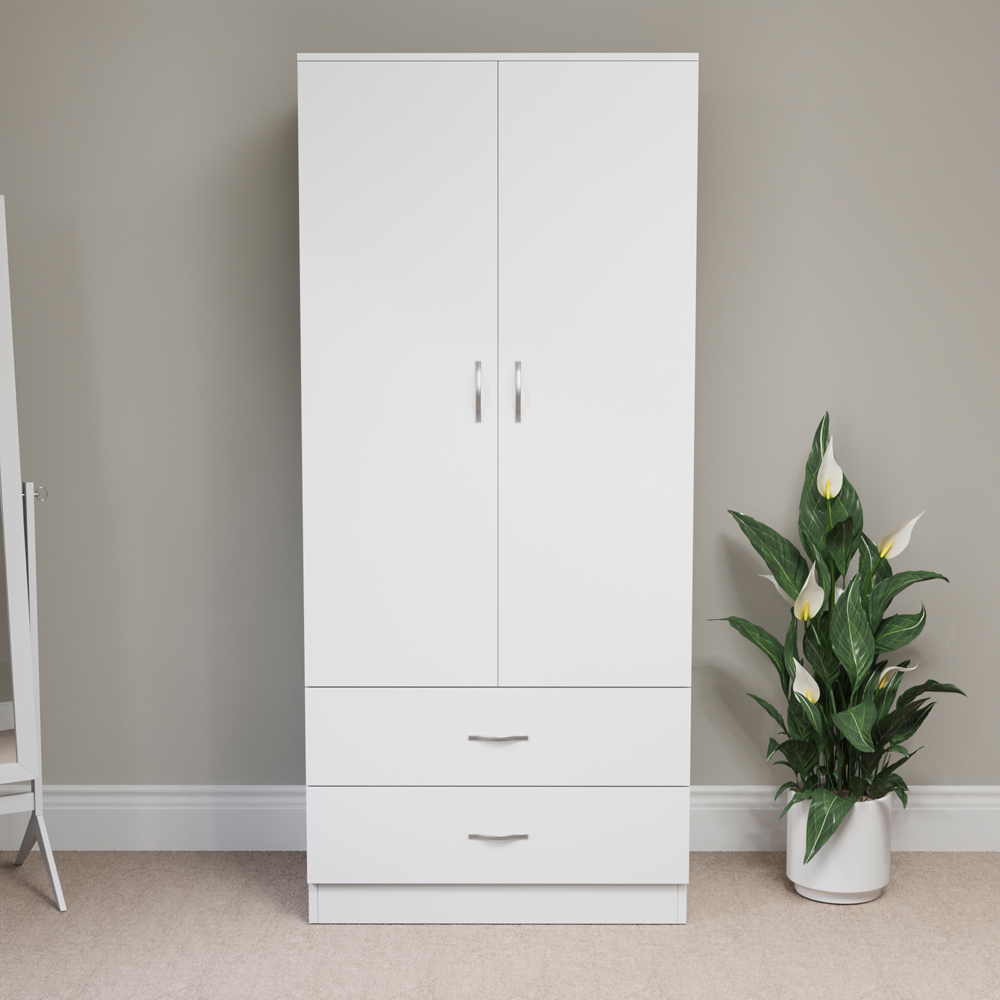Vida Designs Riano 2 Door 2 Drawer White Wardrobe Image 3