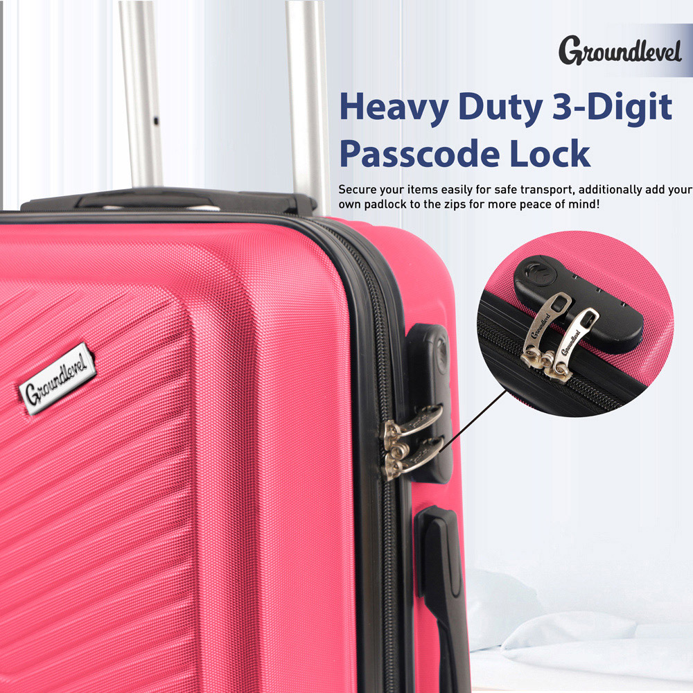 Groundlevel Infinity Set of 3 Pink Luggage Suitcase Image 6
