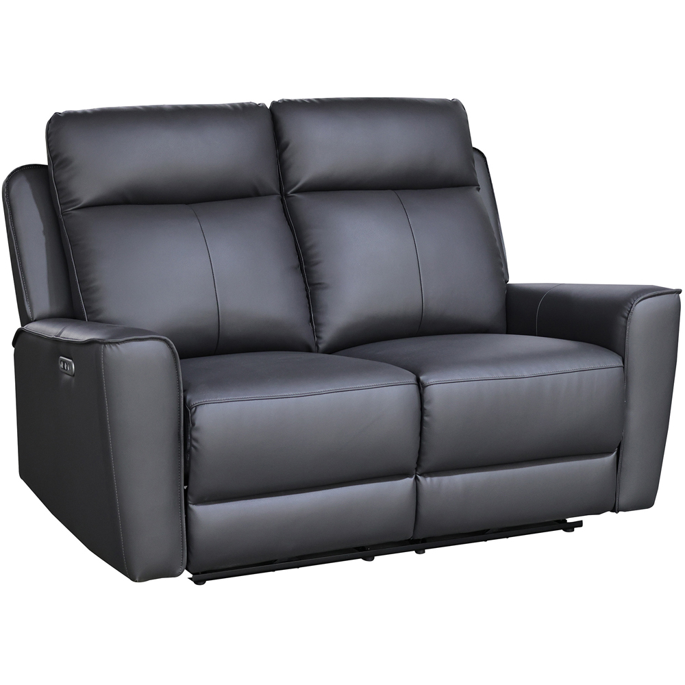 Aspire Elmhurst 2 Seater Charcoal Leather Power Recliner Sofa with USB and USB-C Charging Image 3