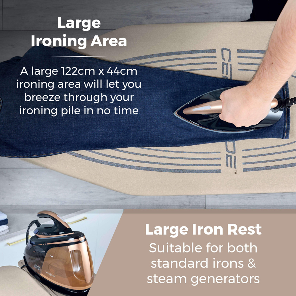 Tower Latte Pro Height Adjustable Oversize Ironing Board Image 8