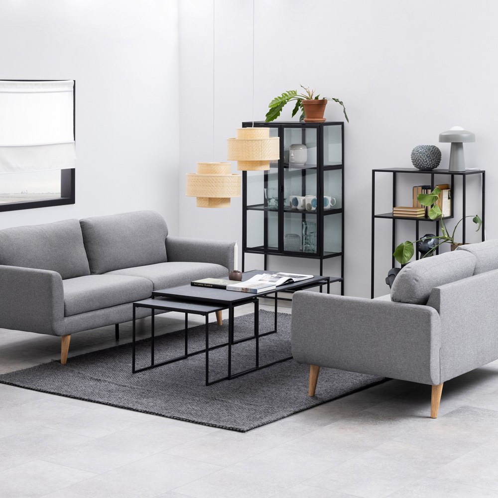 Florence Infinity Matt Black Nest of Tables Set of 3 Image 9
