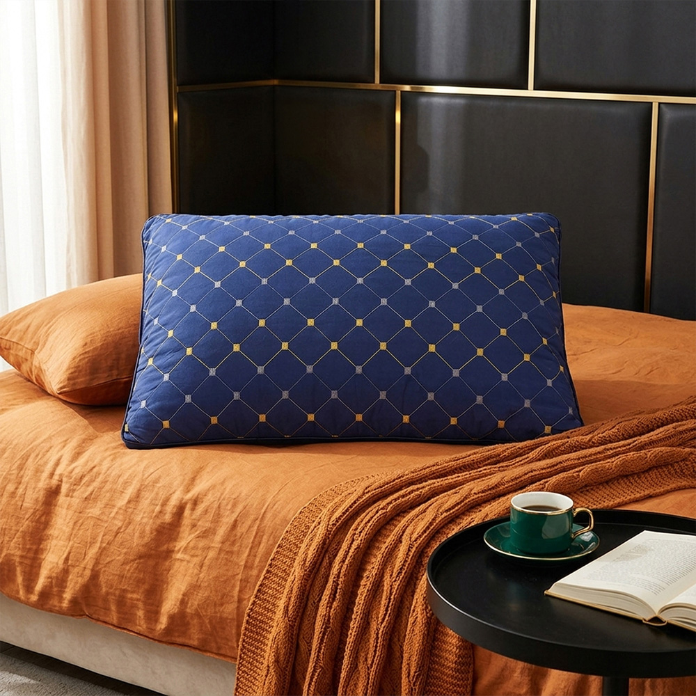 Living and Home Dark Blue Geometric Polyester Supportive Pillow Insert 74 x 48cm Image 7