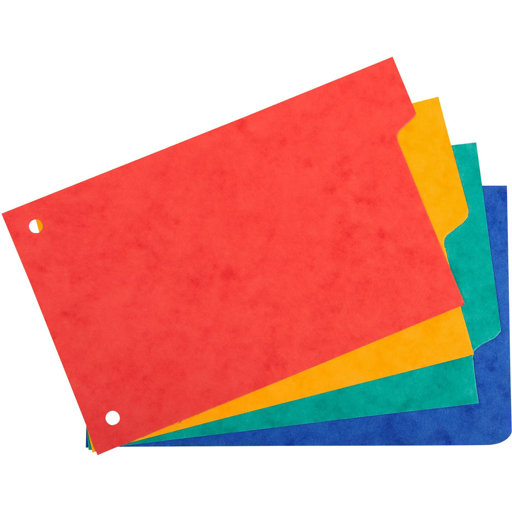 Exacompta Assorted Colour Pressboard 4 Tab Divider 10 x 15cm 10 Pack Image 2