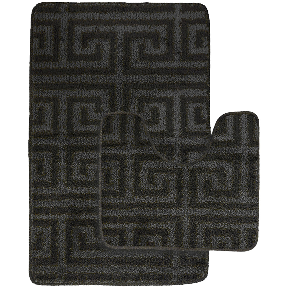Velosso Luxe Black Bath Mat Set Image 1
