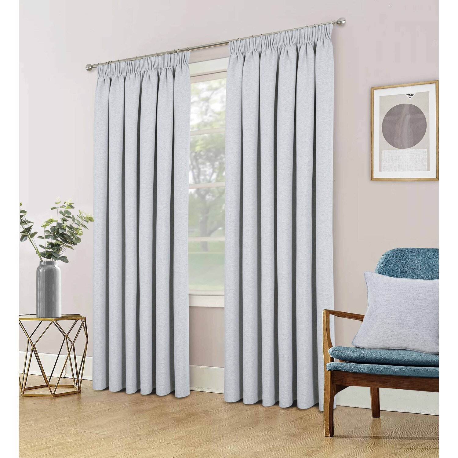 Divante Dusk Blackout Thermal Curtains - Silver / 183cm / 168cm Image 2
