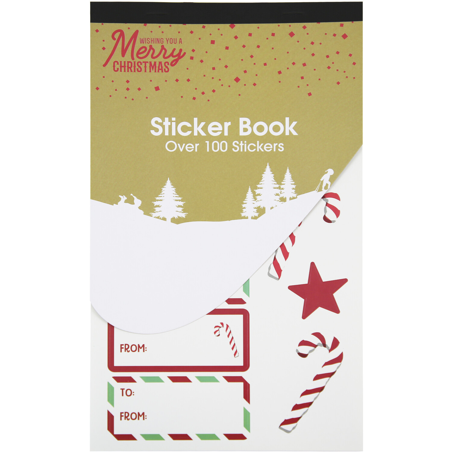 Candy Cane Sticker 100 Pack Image 1