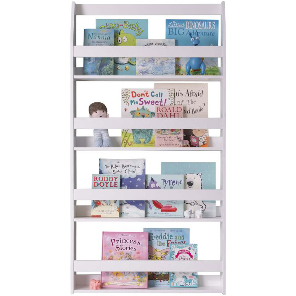 Noa and Nani Hakan 4 Shelf White Wall Mounted Bookcase Image 2