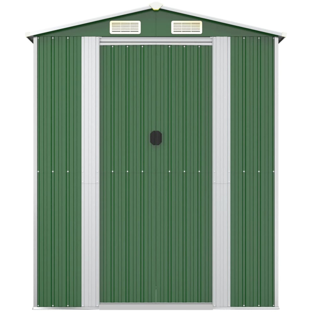 vidaXL 6.3 x 22.6ft Green Galvanised Steel Apex Garden Shed Image 4