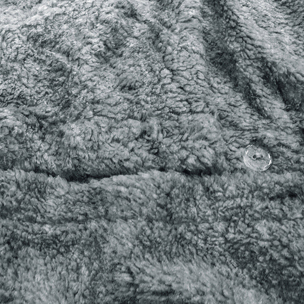 Velosso Single Charcoal Marl-Effect Teddy Fleece Duvet Cover Set Image 6