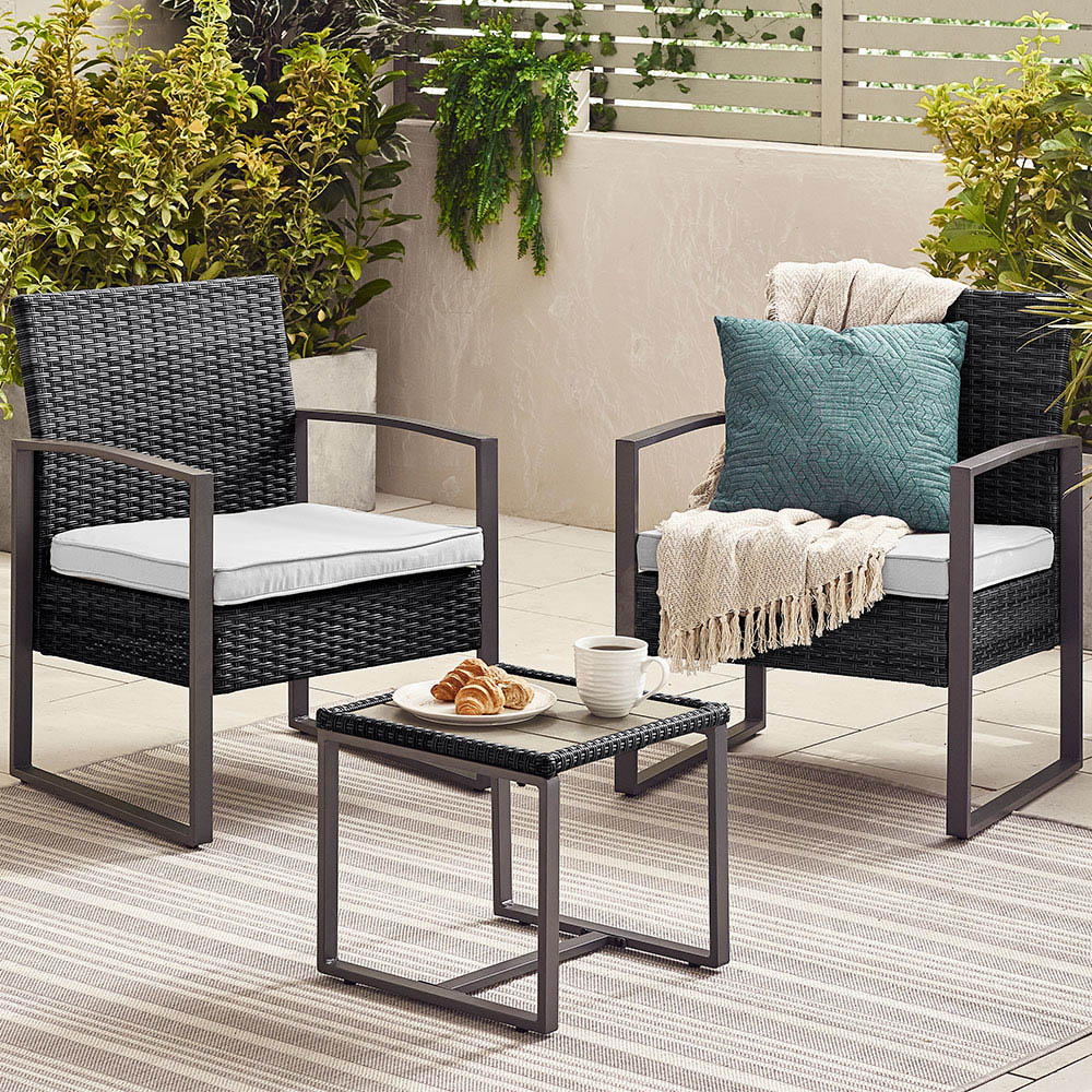 Furniturebox Seville 2 Seater Bistro Set Black Image 1