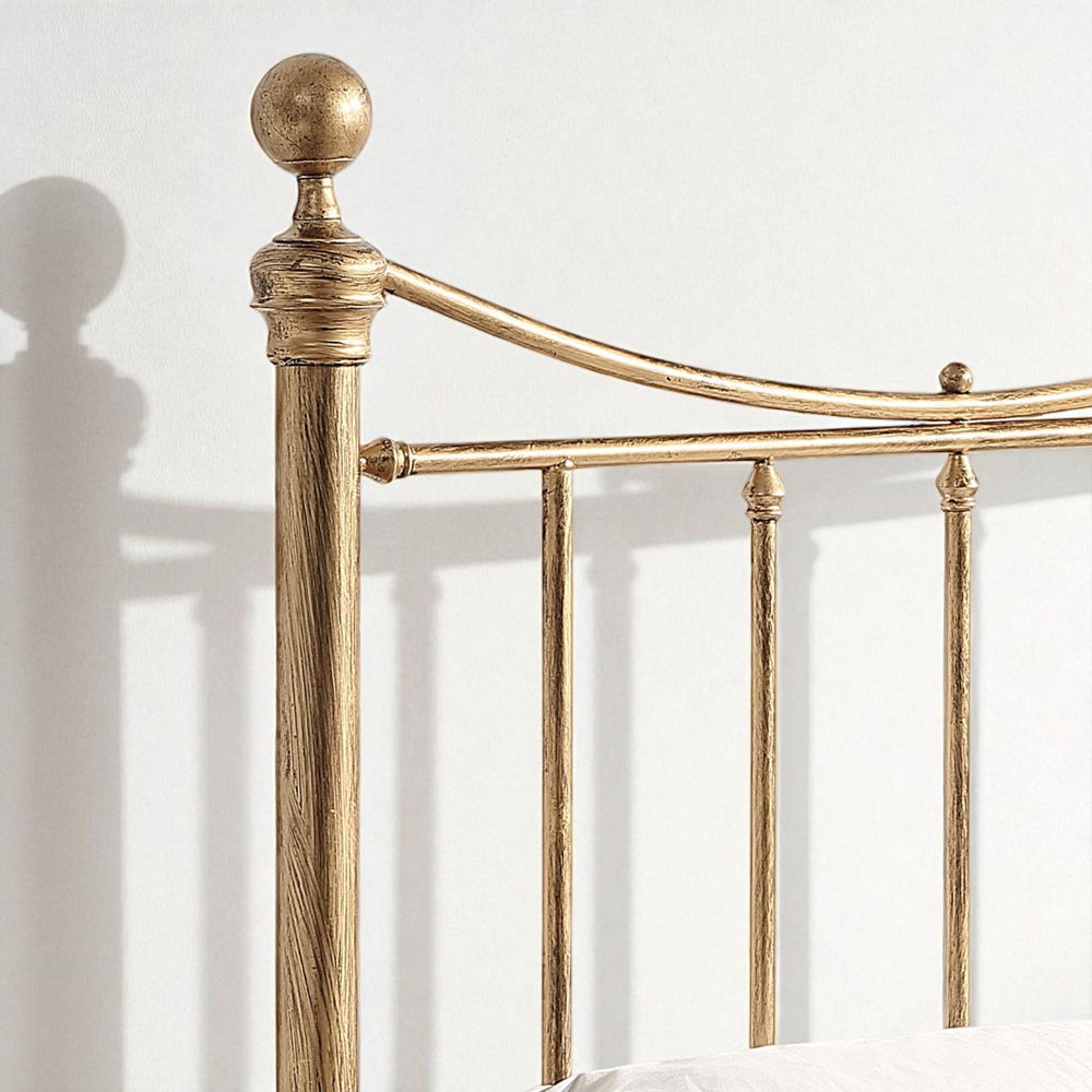 OAT Home Hampstead Single Antique Brass Effect and Black Guest Trundle Metal Bed Image 2