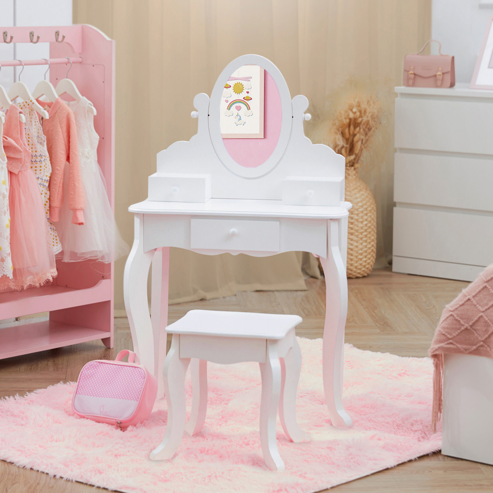 Teamson Kids Little Princess Rapunzel 3 Drawer White Medium Toy Vanity Set Image 7