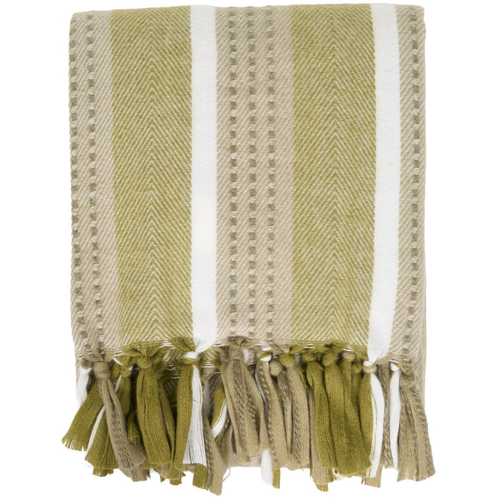 Roscoe Stripe Throw Green Image 3