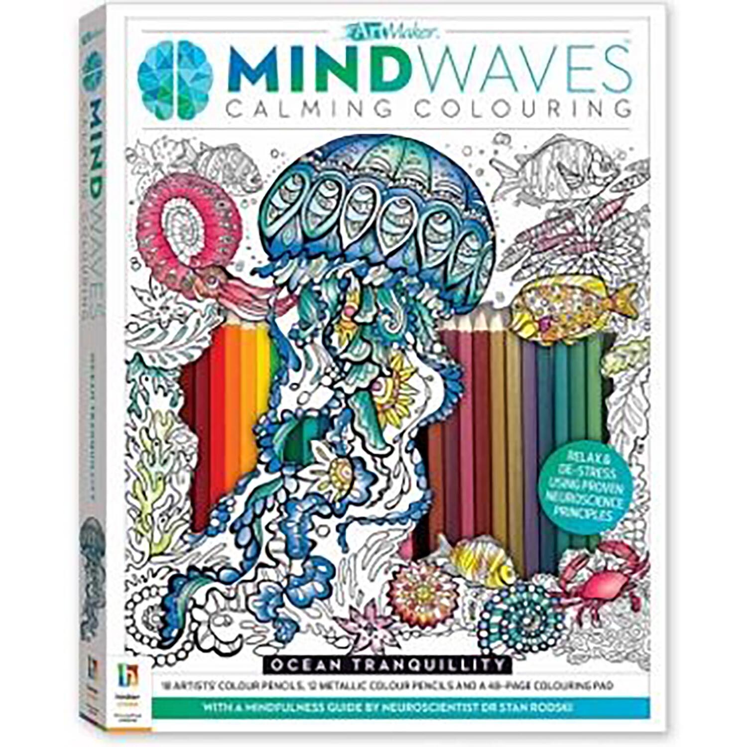 Hinkler Mindwaves Calming Colouring Ocean Tranquillity Colouring Kit Image
