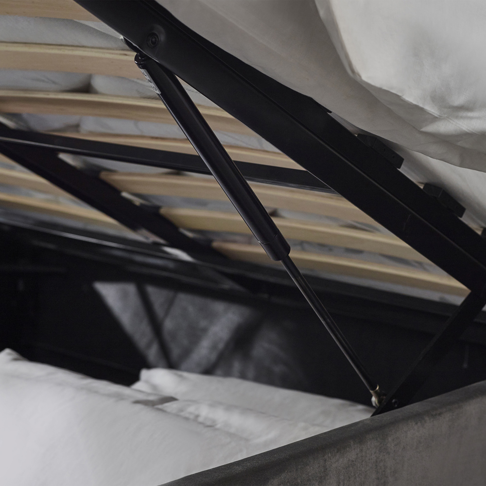 Julian Bowen Shoreditch King Size Slate Grey High Headboard Lift Up Storage Bed Image 8