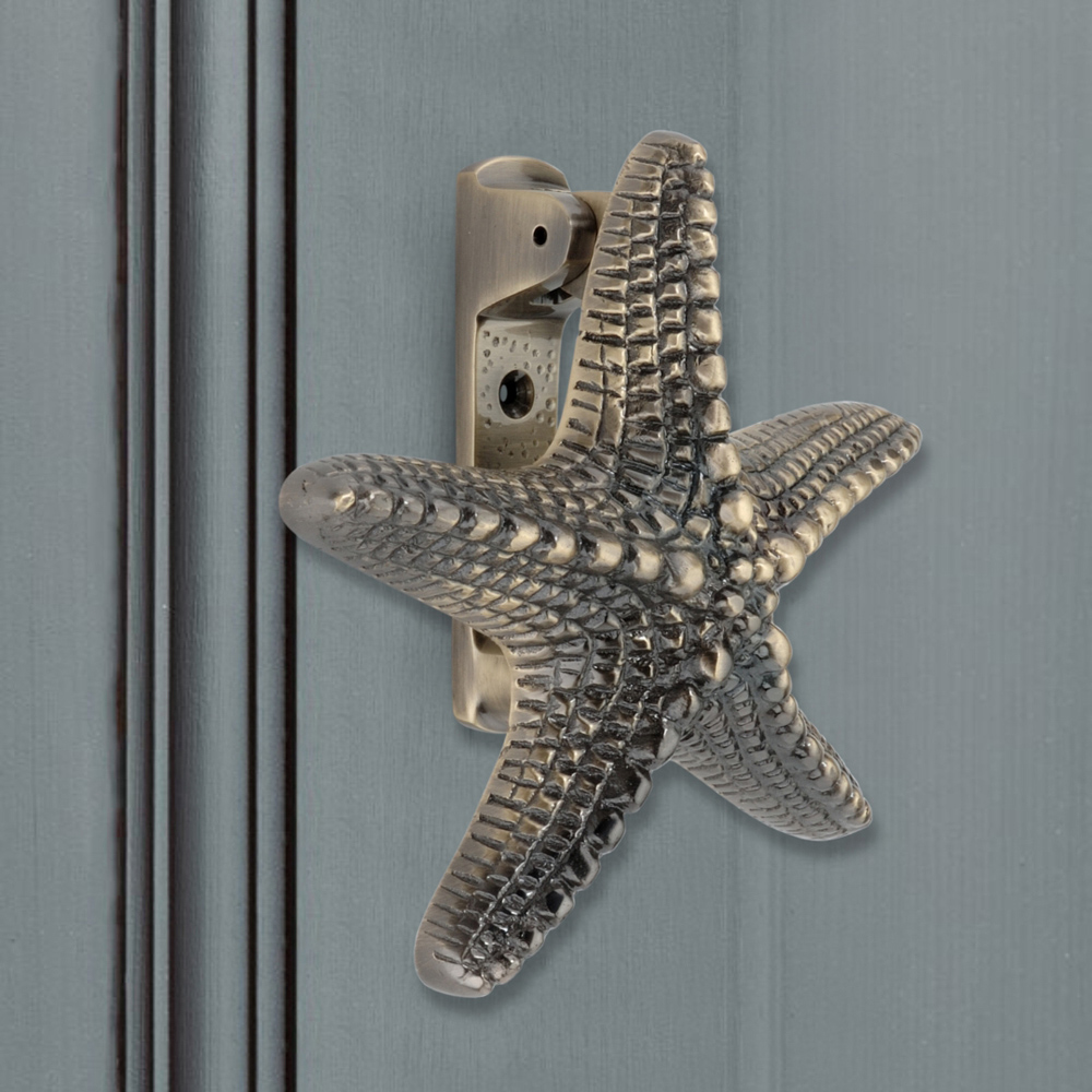 Spira Brass Antique Brass Starfish Door Knocker Image 2
