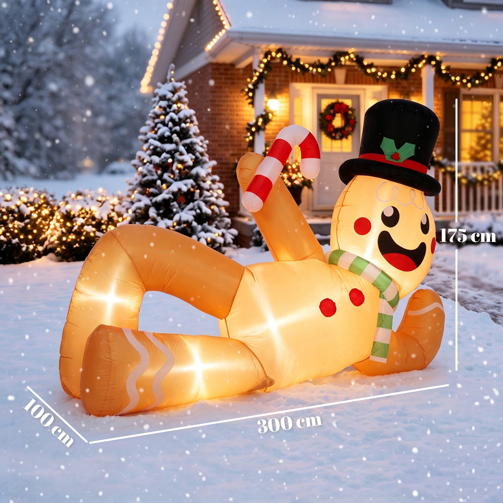 Outsunny 18 LED Gingerbread Inflatable Outdoor Christmas Decoration 10ft Image 9