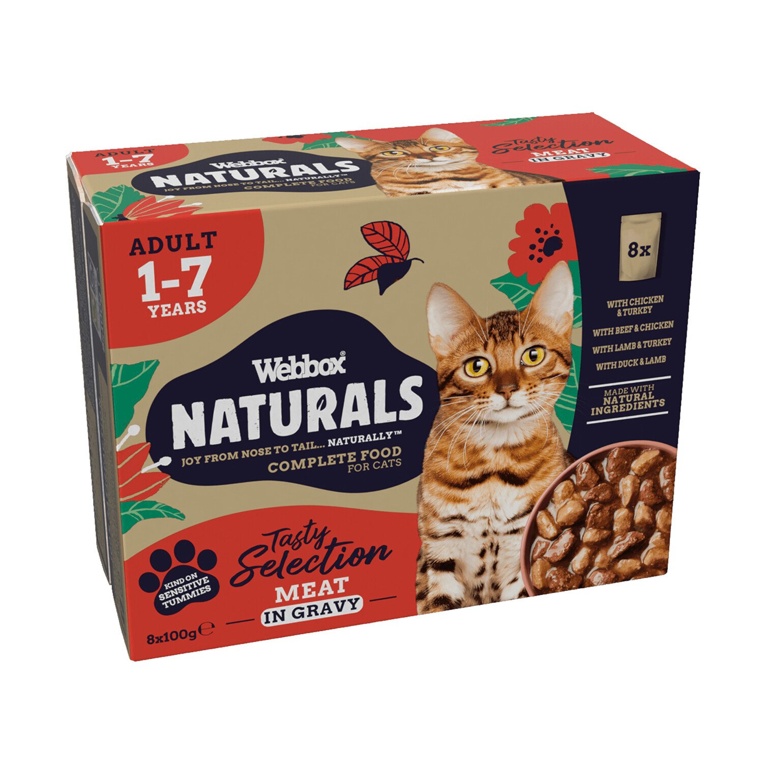 Webbox Naturals Adult Cat Food in Gravy Pouches 8 Image