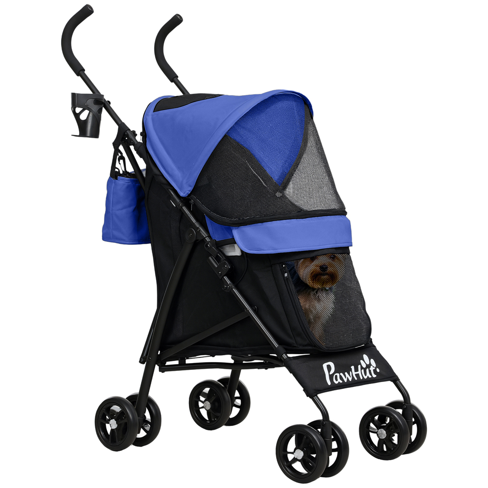 PawHut Dark Blue Lightweight Foldable Mini Dog Stroller Image 3