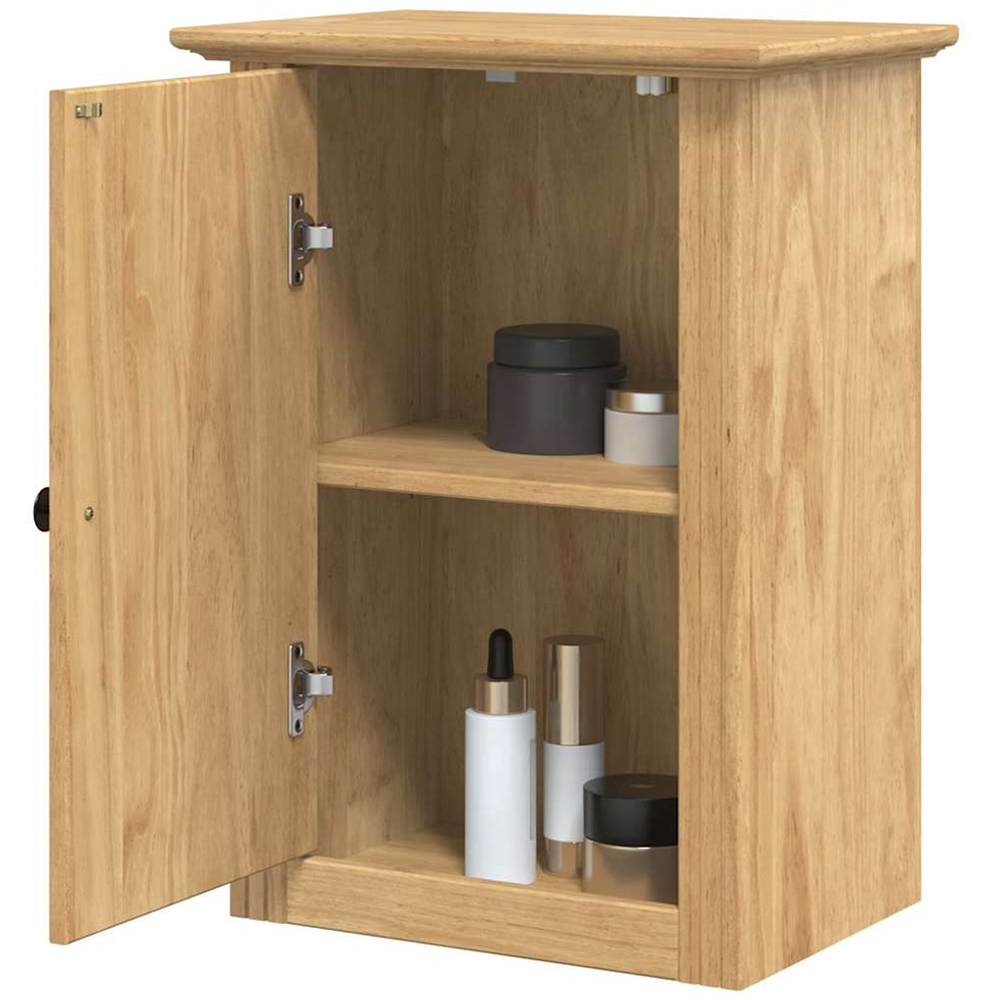 vidaXL Single Door Honey Brown Wall Mounted Bathroom Cabinet Image 3
