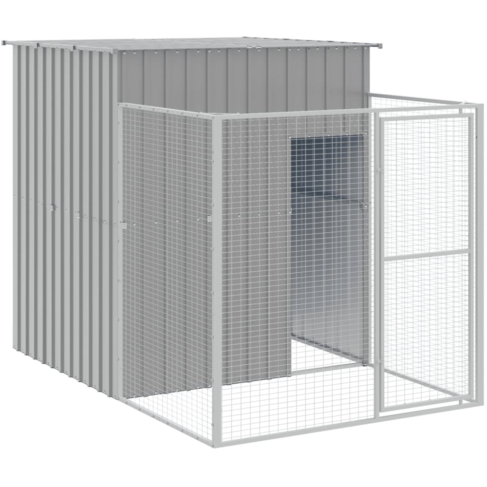 vidaXL Light Grey Steel Dog House with Run 165 x 863 x 181cm Image 5