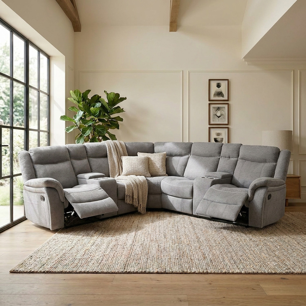 Sherford 5 Seater Grey Corner Sofa Image 4