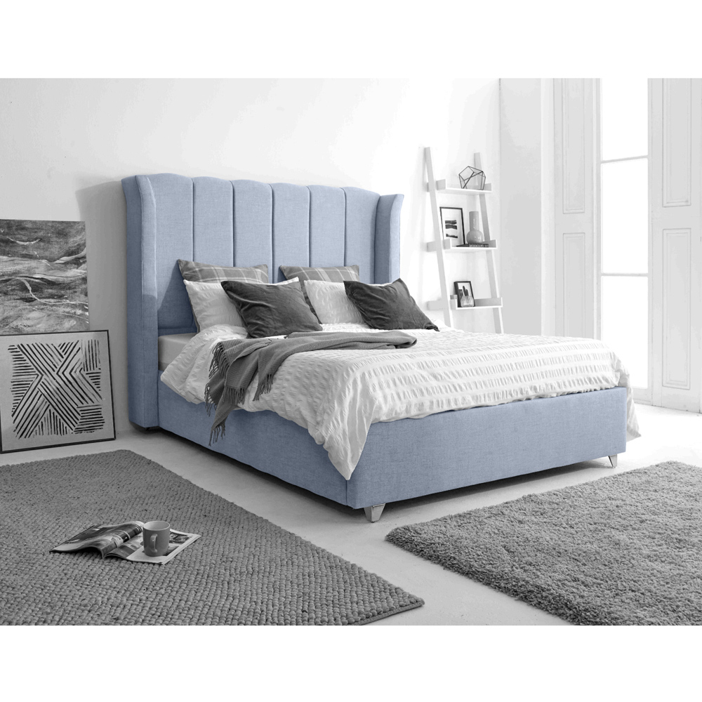 Eleganza Pablo Super King Size Dawn Grampian Fabric Bed Frame with Winged Headboard Image 6