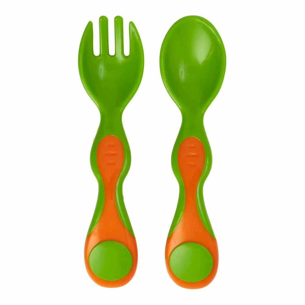 Single Wilko Baby Spoon and Fork Set in Assorted styles Image 2