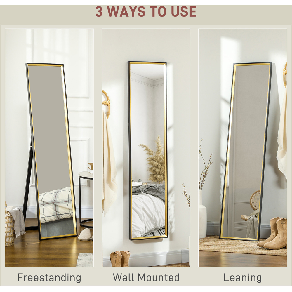 Portland Black Full Length Mirror 157 x 37cm Image 8