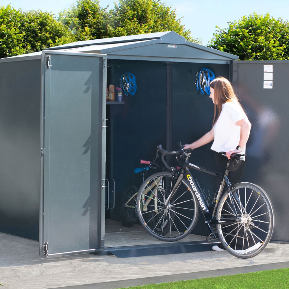 Asgard Centurion 5 x 7ft Double Door Grey High Security Bike Shed Image 2