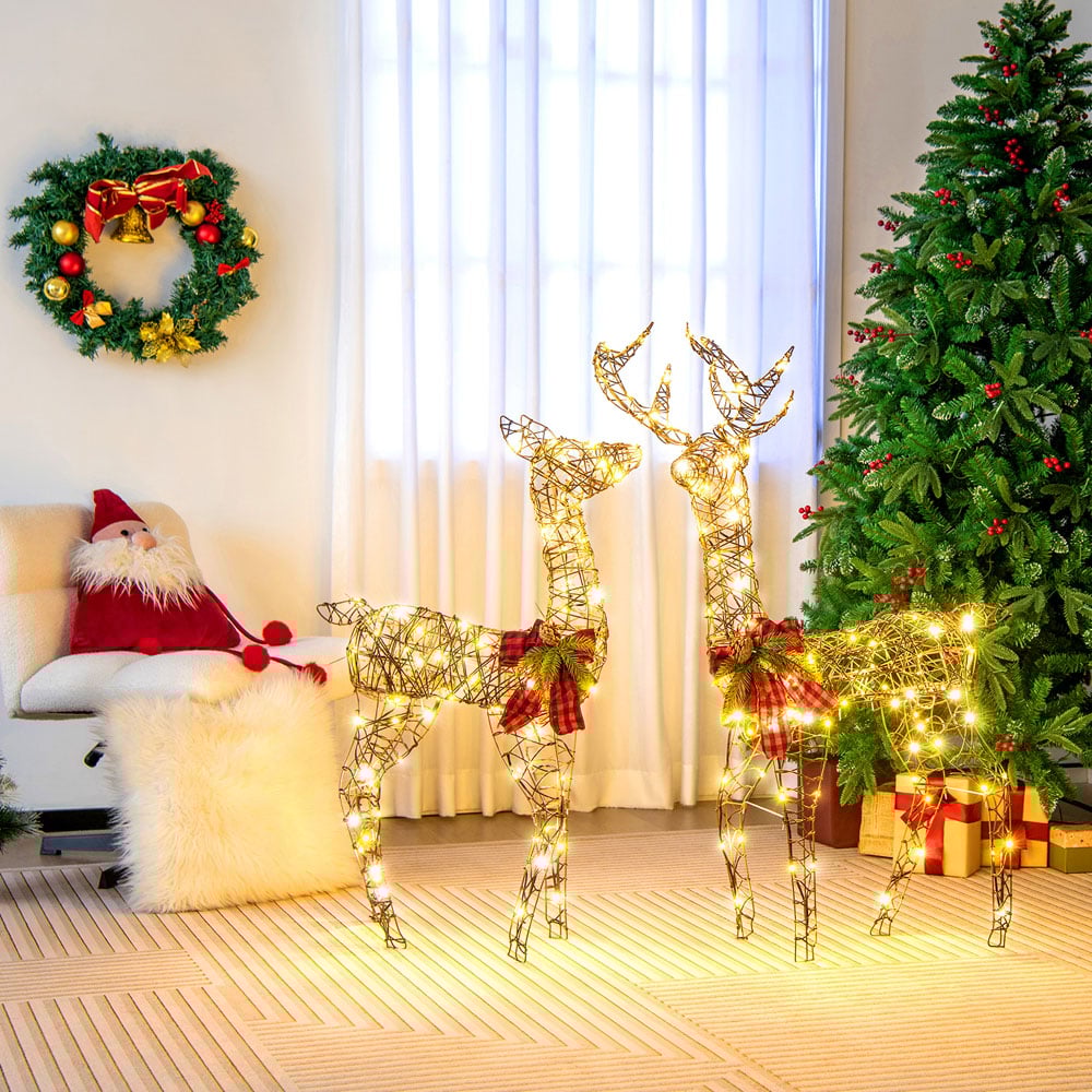 Costway 230 LED 2 Piece Reindeer Family Set Outdoor Christmas Decoration Image 3
