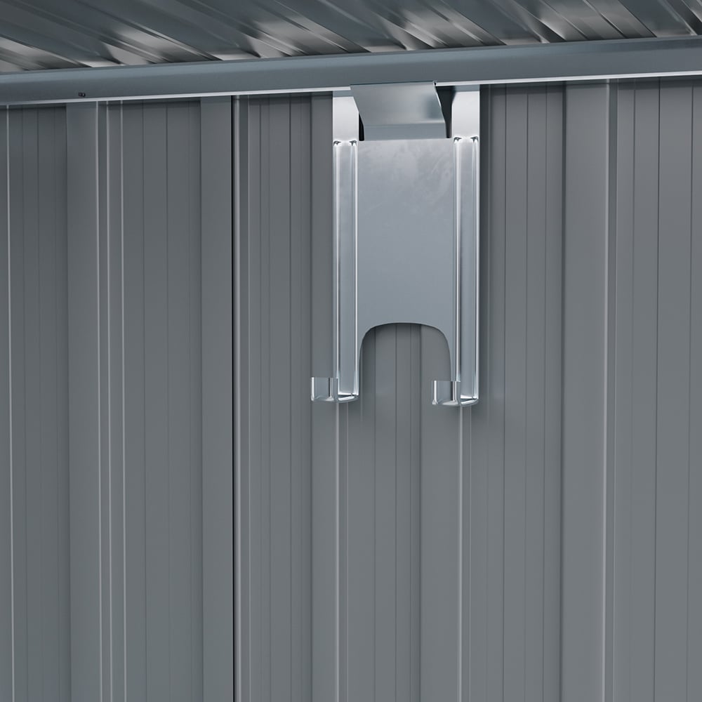 Living and Home 6.4 x 6.3ft Outdoor Metal Storage Shed with Lean To Image 6