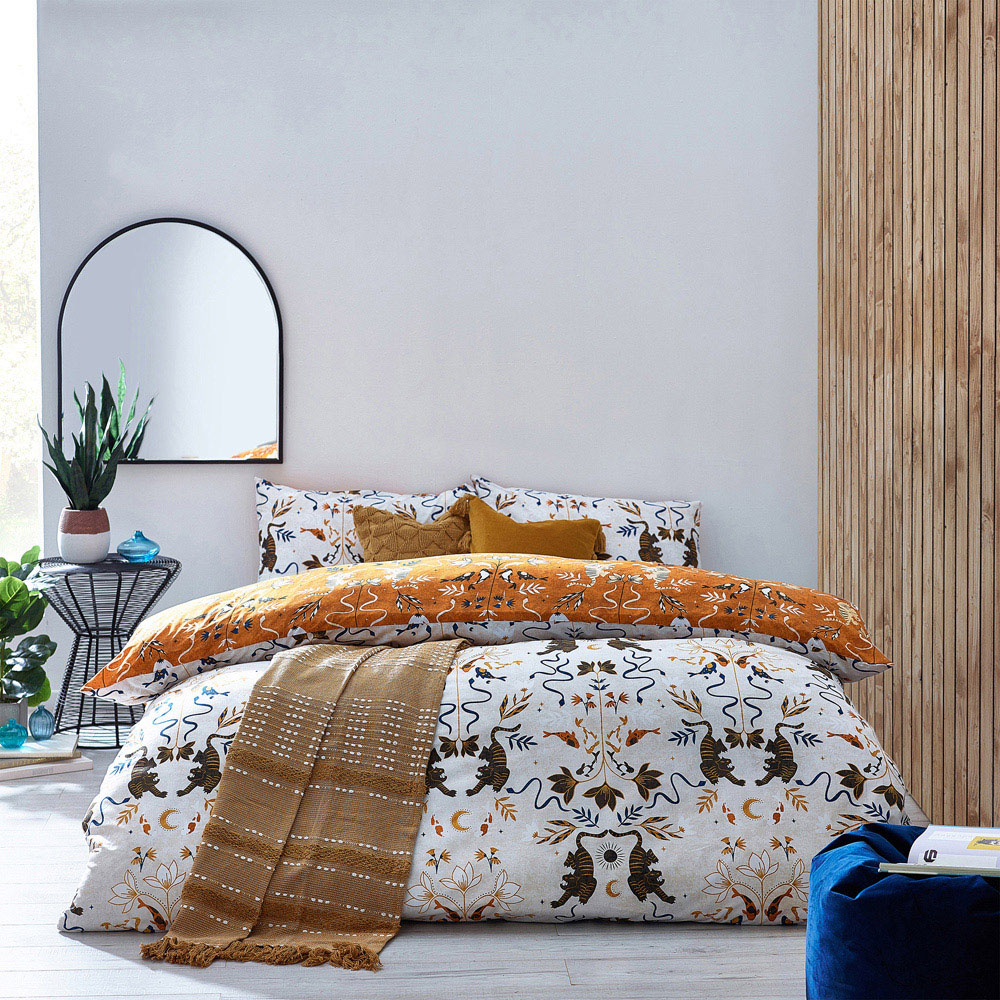 furn. Tigerfish Double Multi Botanical Duvet Cover Set Image 4