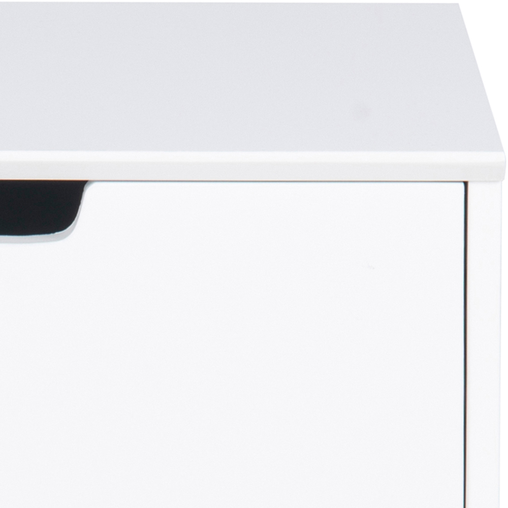 Florence Mitra Single White Drawer Bedside Table Image 7
