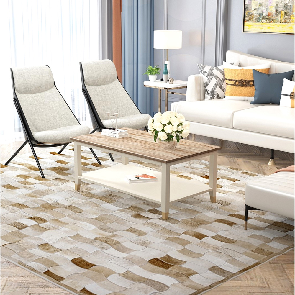 Palazzi White Natural Coffee Table Image 8