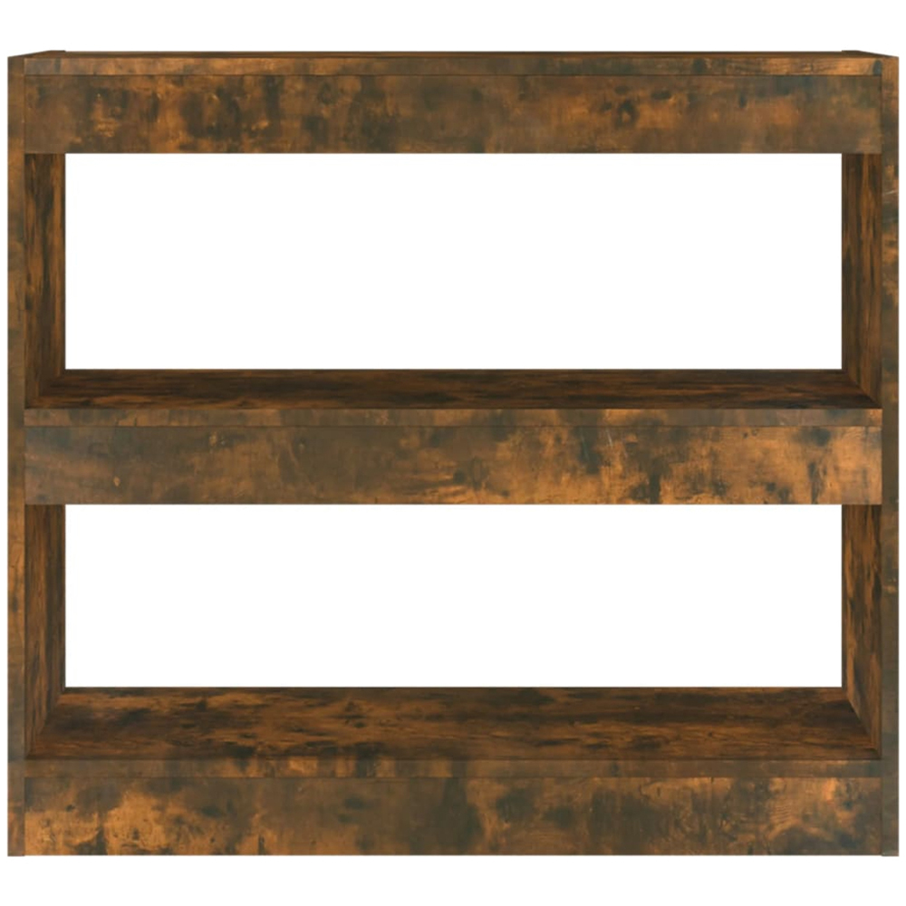 vidaXL 2 Shelf Smoked Oak Bookcase Image 3