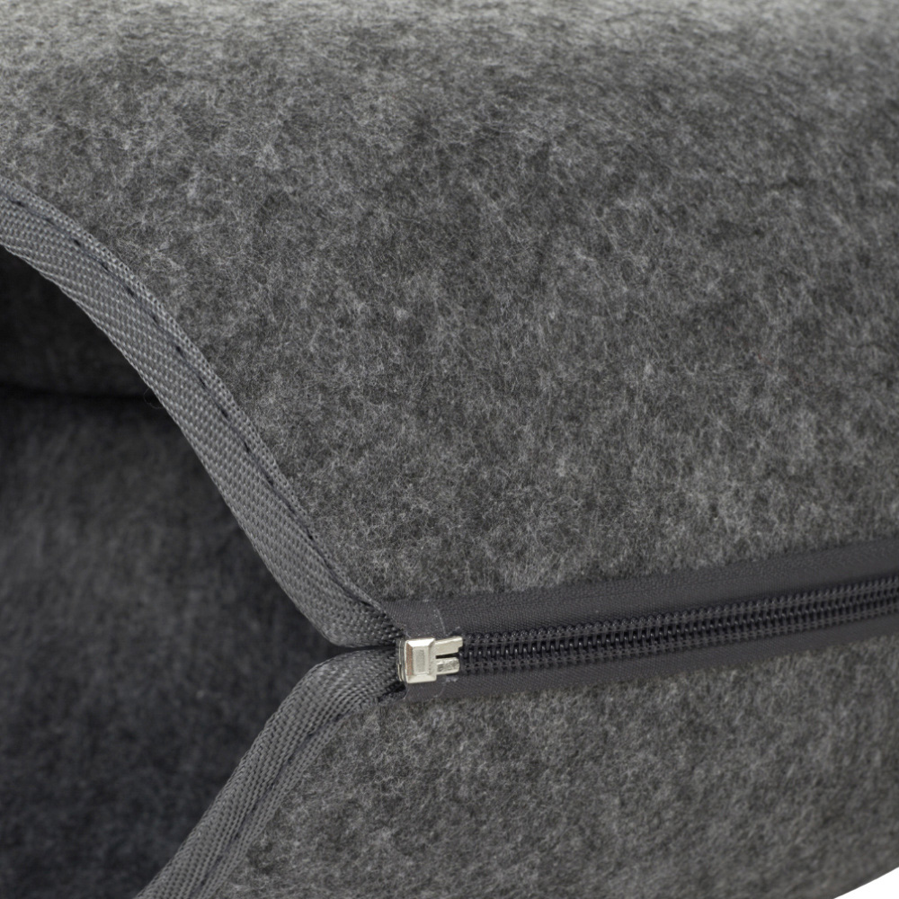H&O Direct 50cm Dark Grey Round Cat Tunnel Bed Image 3