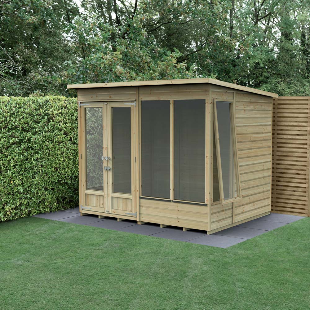 Forest Garden Beckwood 8 x 6ft Single Side Opening Pent Summerhouse Image 2