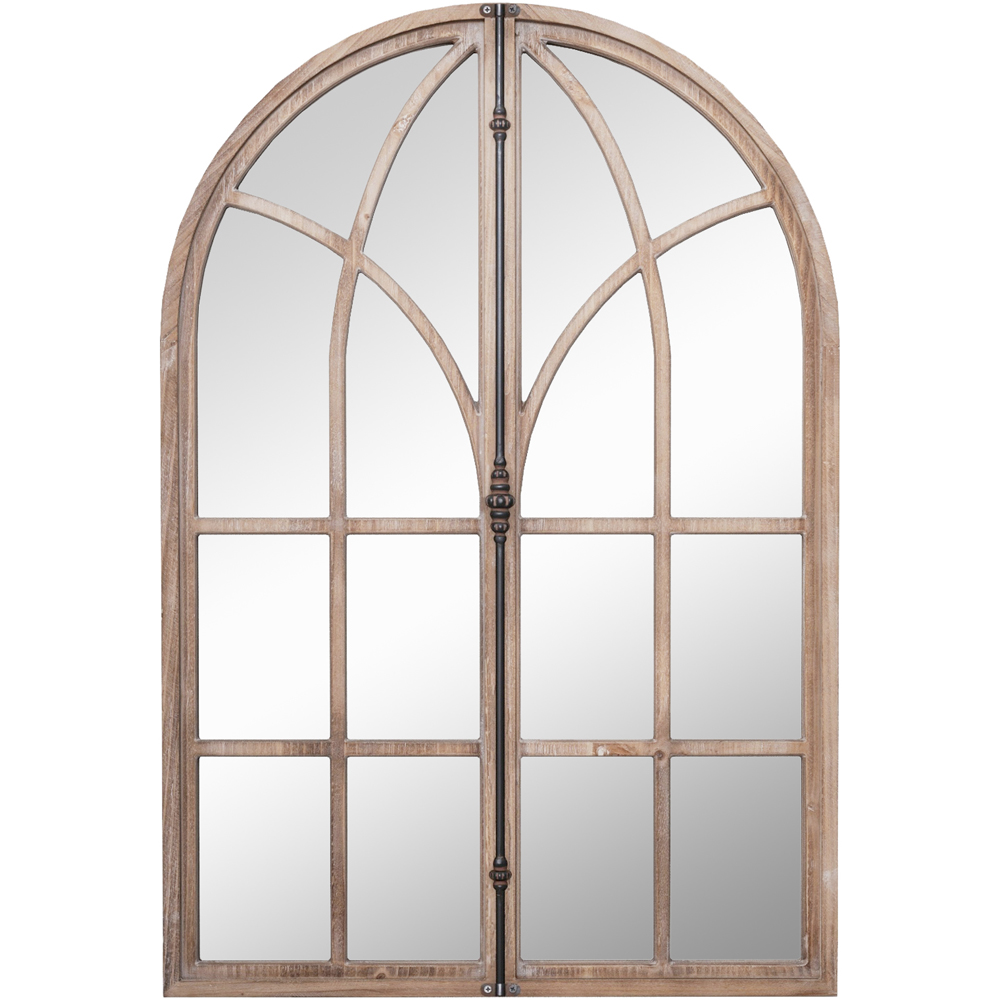 Costway Natural Arch Window Wall Mirror 88 x 60cm Image 1