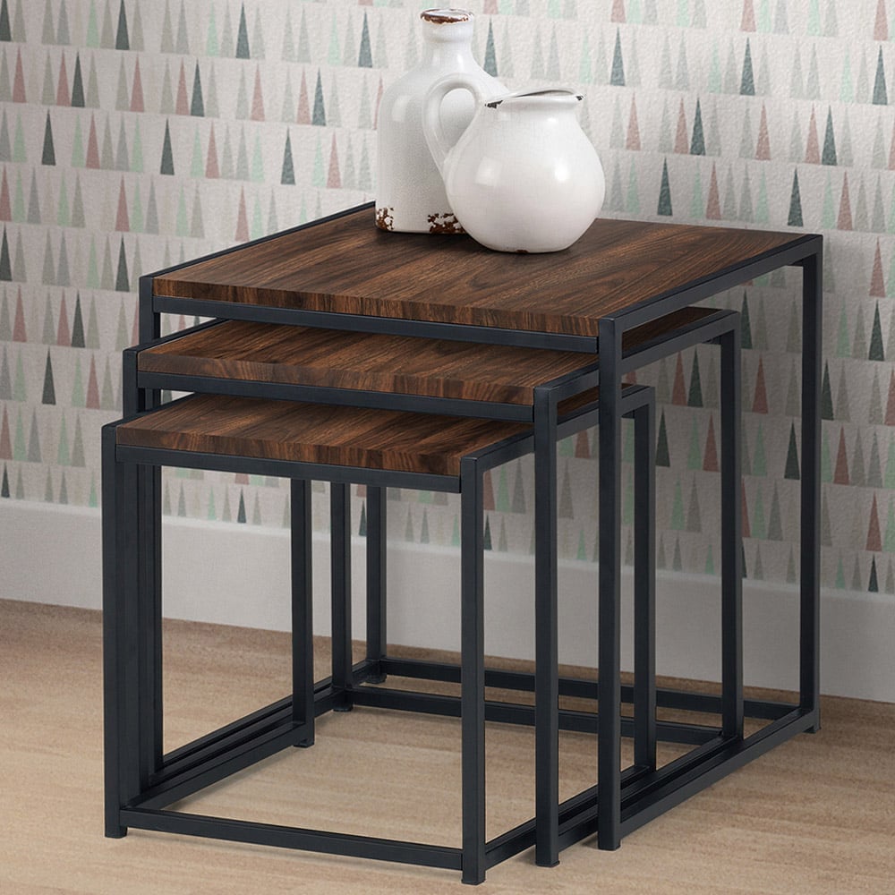Julian Bowen Tribeca Walnut Nest of Tables Set of 3 Image 5
