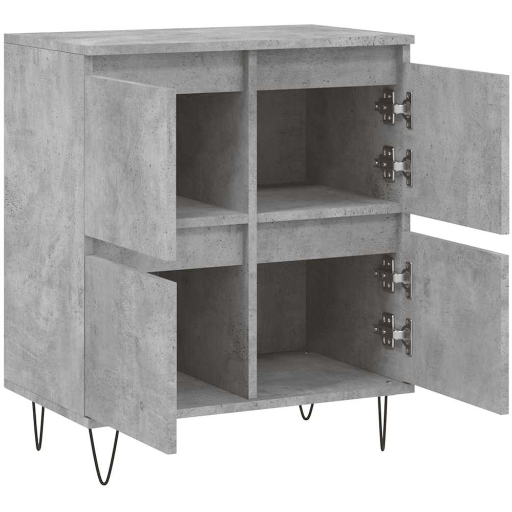 vidaXL 4 Door Concrete Grey Sideboard Image 6
