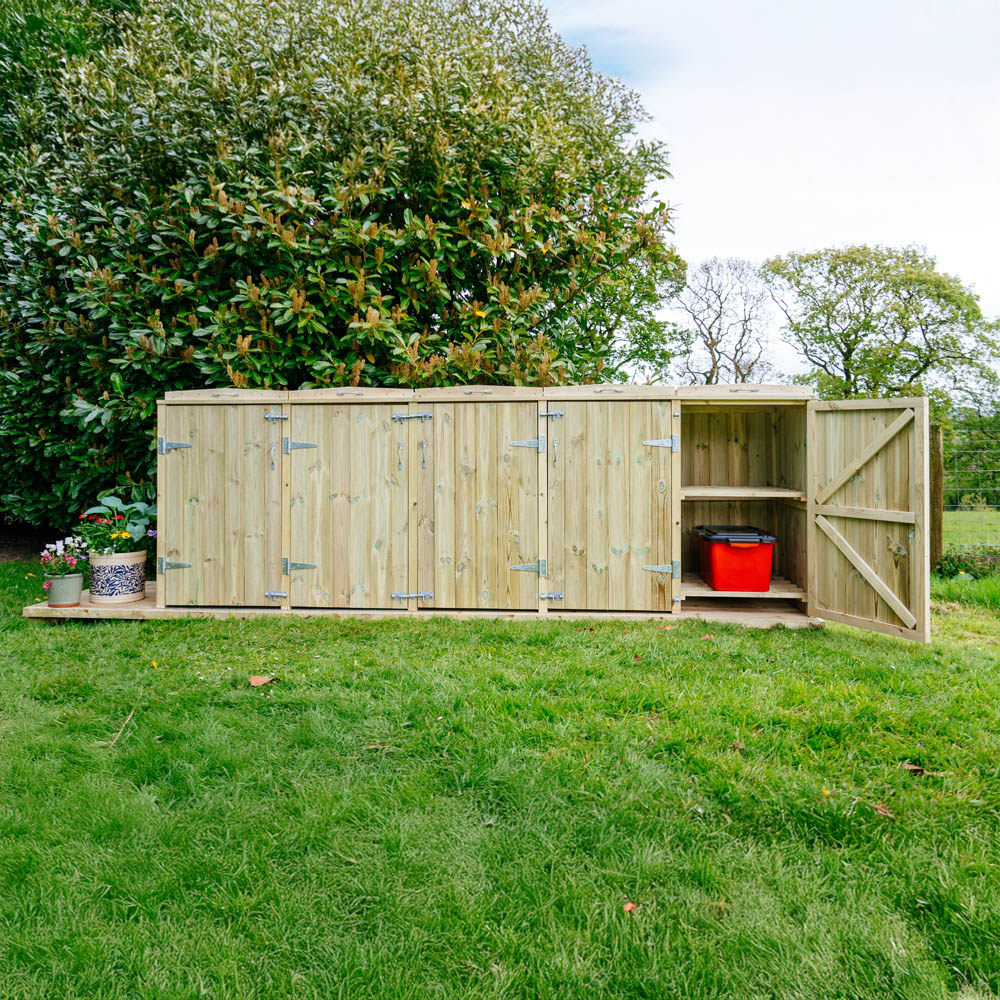 The Garden Village Shireburn 8 Recycle Box Single Wheelie Bin Shed Image 8