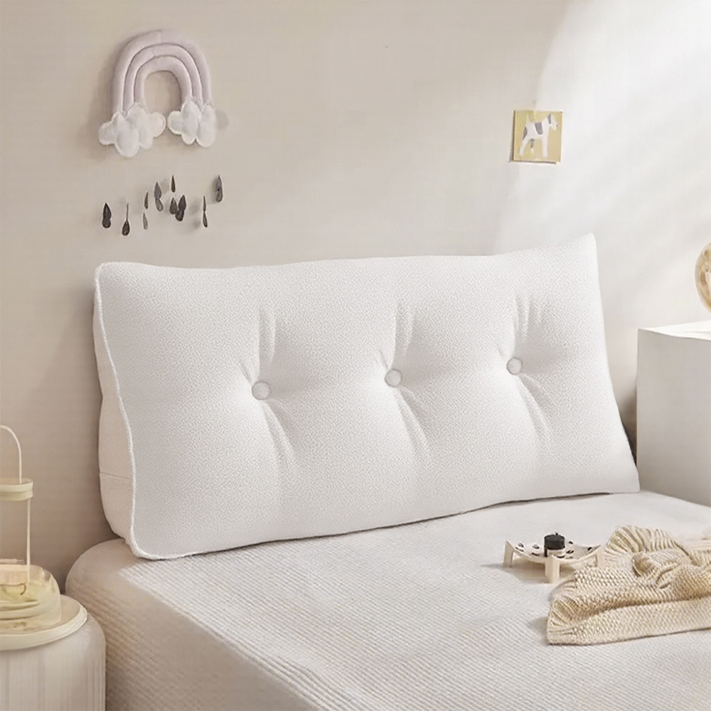 Living and Home Beige Wedge Headboard Pillow with Side Pocket 100 x 50cm Image 7