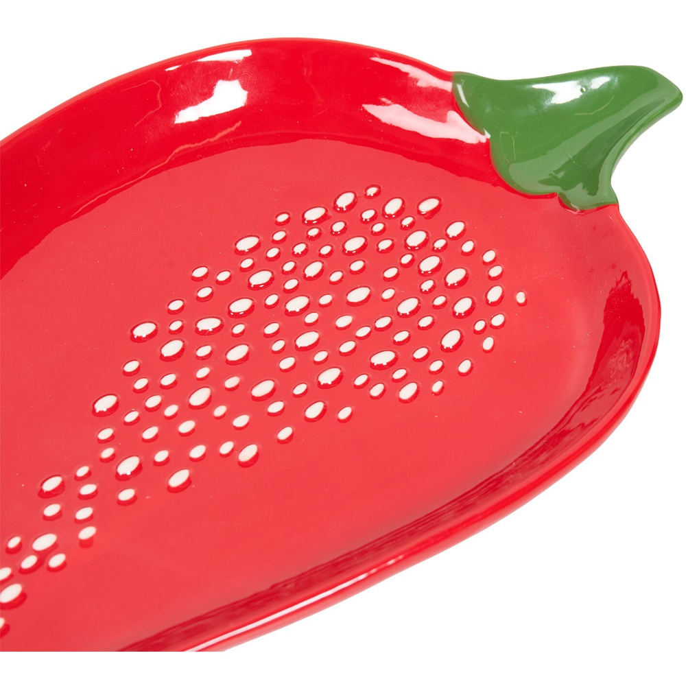 Zest and Zing Chilli Shape Plate Red Image 5