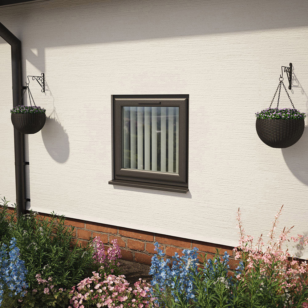 Crystal Black and White Top Hung Opener Obscure Triple Glazed Window 610 x 610mm Image 2