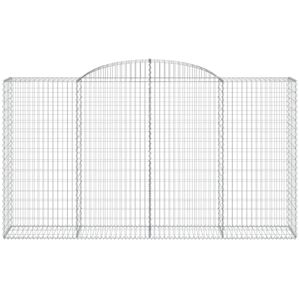 vidaXL Silver Galvanised Iron Arched Gabion Basket 300 x 50 x 160/180cm 15 Pack Image 2