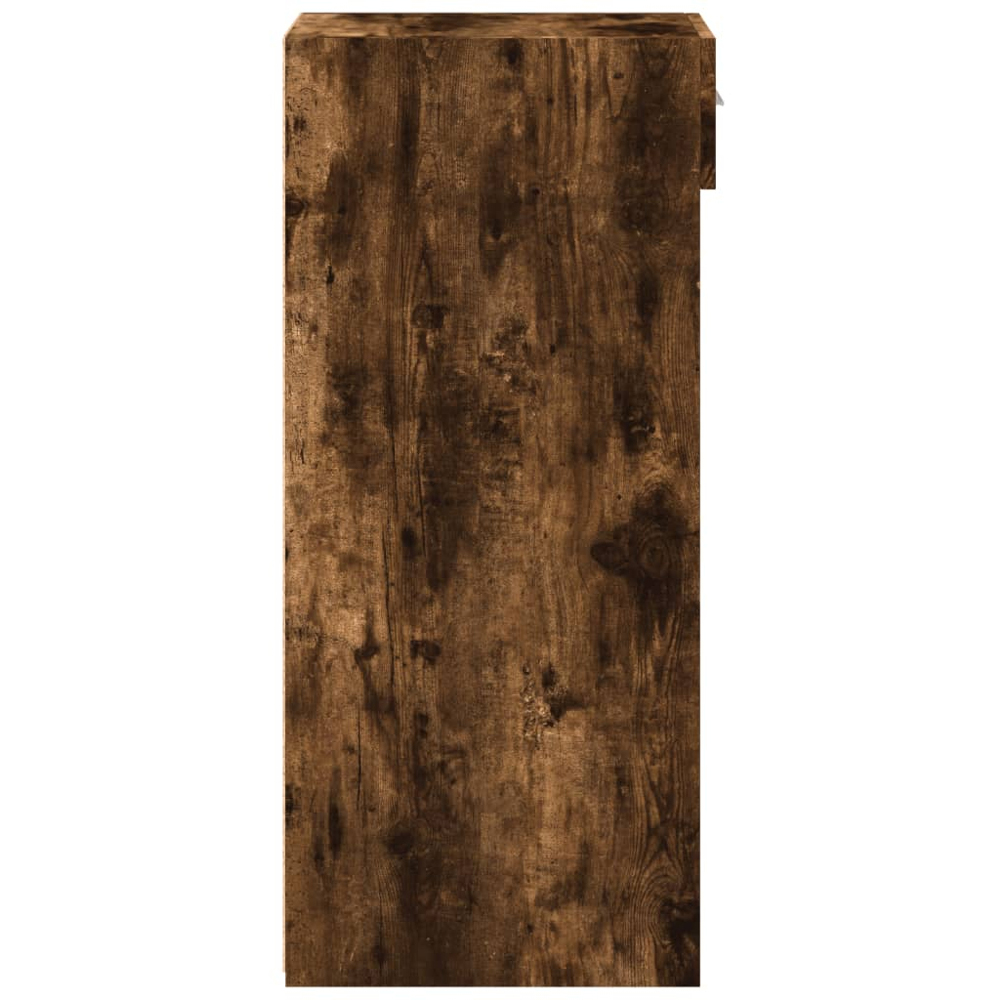vidaXL Single Drawer 3 Shelf Smoked Oak Sideboard Image 5