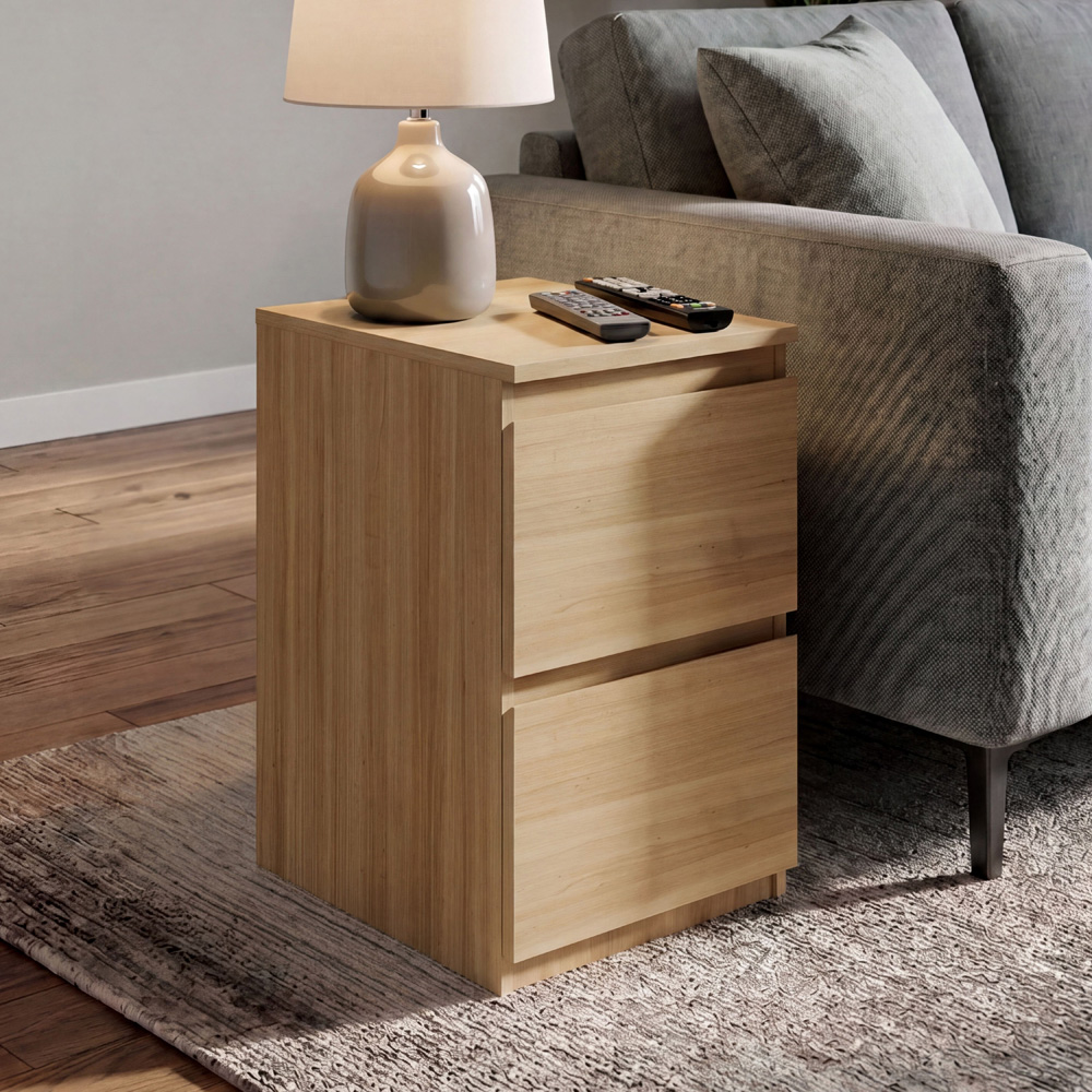 VIDA DESIGNS Denver 2 Drawer Pine Bedside Cabinet Set of 2 Image 3